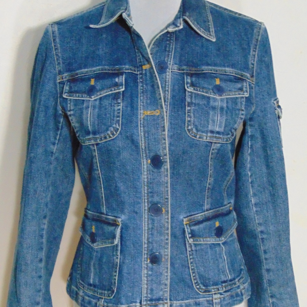 Jones NY Sport Denim Motorcycle Jacket